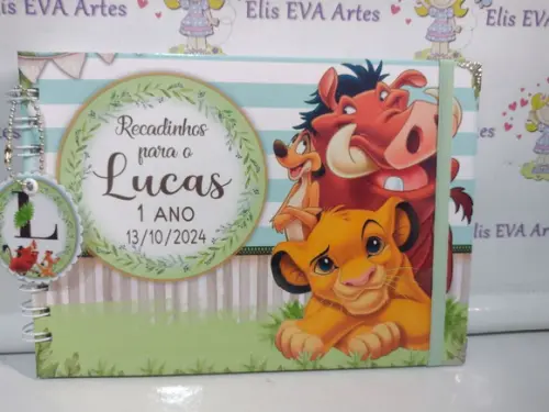 Caderno de Mensagens Rei Leão Personalizado
