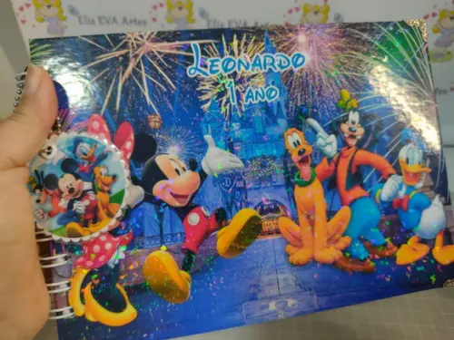 Caderno de Mensagens Turma do Mickey Laminação Holográfica