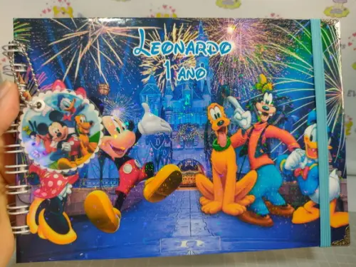 Caderno de Mensagens Turma do Mickey Laminação Holográfica