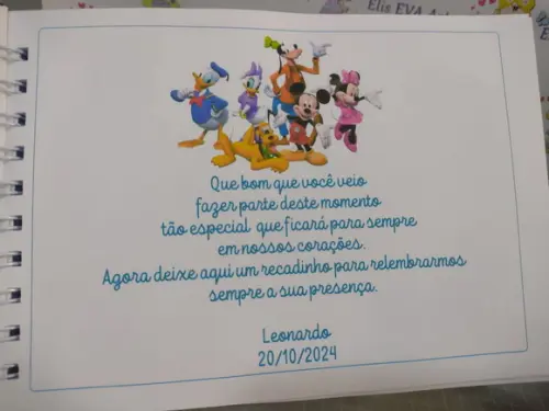 Caderno de Mensagens Turma do Mickey Laminação Holográfica