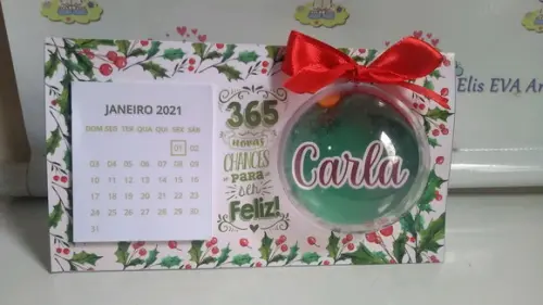Calendário de Mesa 2025 Natal Personalizado