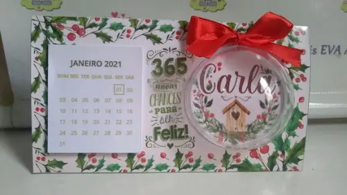 Calendário de Mesa 2025 Natal Personalizado