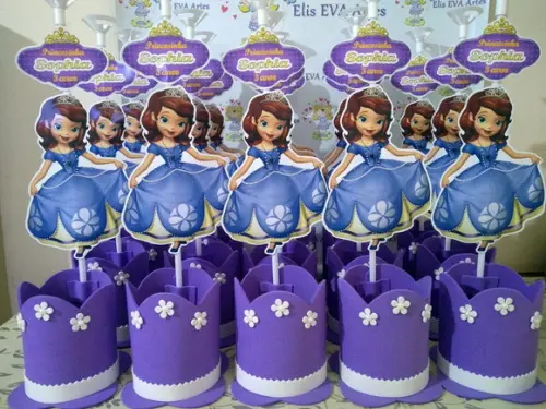 Centro de mesa Princesa Sofia kit c/10 unidades