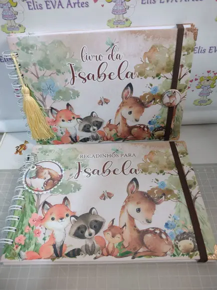 Kit Livro do Bebê Bosque Encantado + Livro de Assinatura