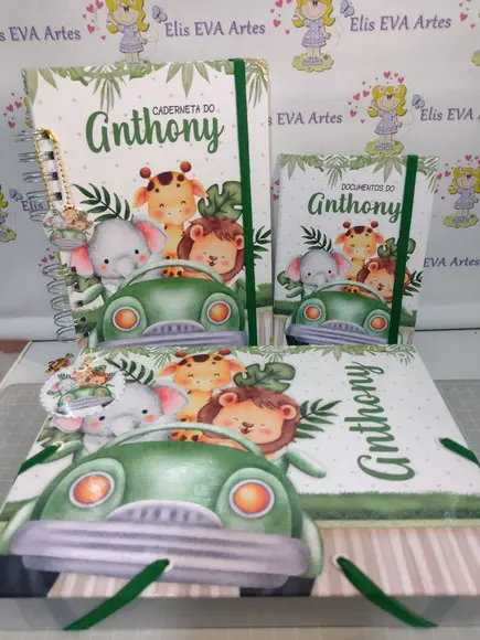 Kit Maternidade Caderneta/pasta Plástica e Porta Documentos
