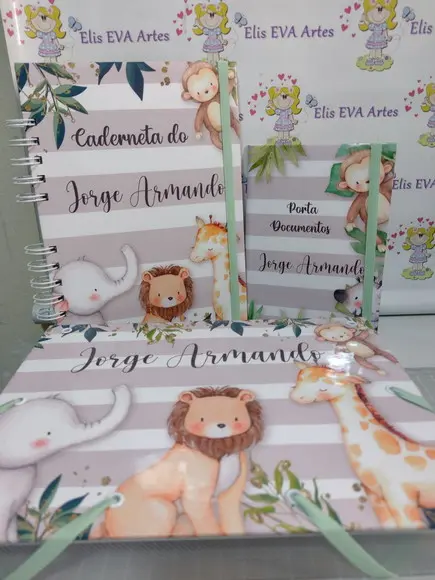 Kit Maternidade Caderneta/pasta Plástica e Porta Documentos
