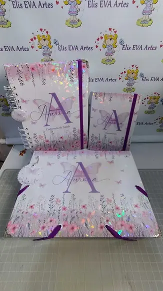 Kit Maternidade Jardim de Borboletas Lilás Personalizado