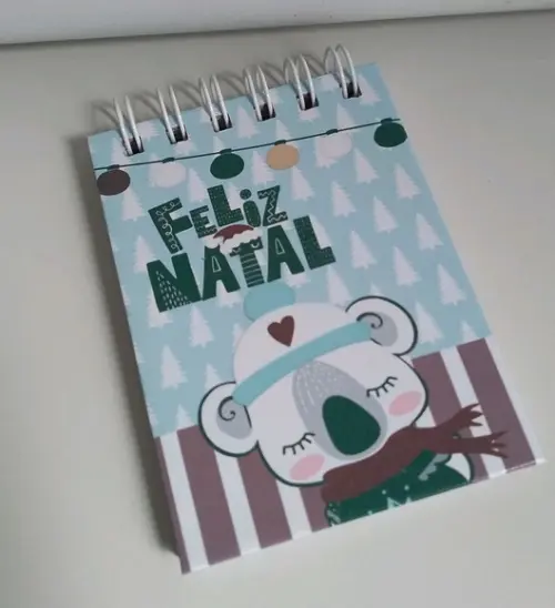 Lembrancinha de Natal Bloquinho Personalizado Capa Dura
