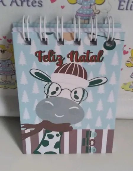 Lembrancinha de Natal Bloquinho Personalizado Capa Dura