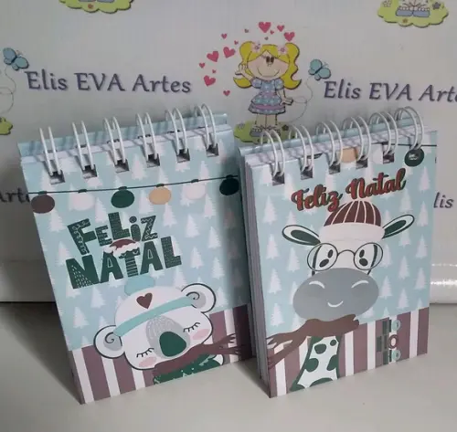 Lembrancinha de Natal Bloquinho Personalizado Capa Dura