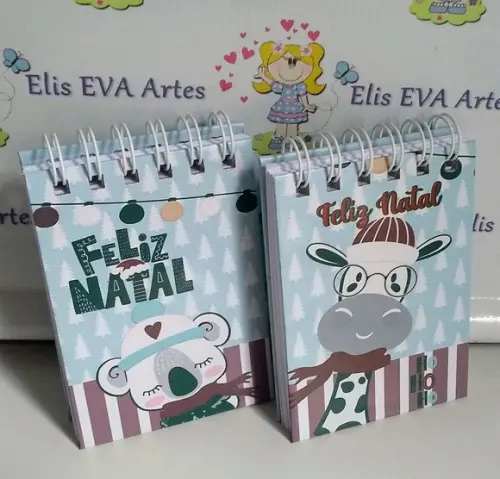 Lembrancinha de Natal Bloquinho Personalizado Capa Dura