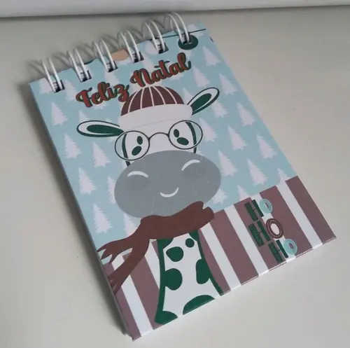 Lembrancinha de Natal Bloquinho Personalizado Capa Dura