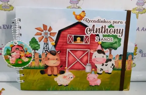 Livro de Assinatura Aniversário Fazendinha Vermelha