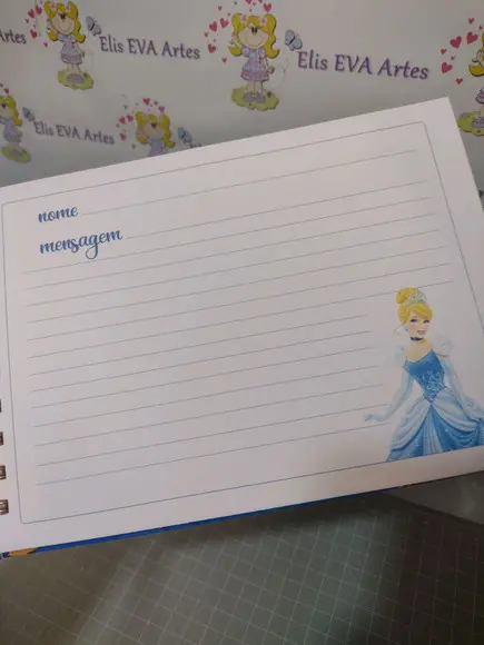 Livro de Assinatura Aniversário Infantil Cinderela