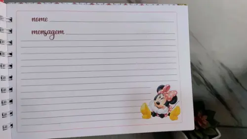 Livro de Assinatura Aniversário Infantil Minnie Vermelha