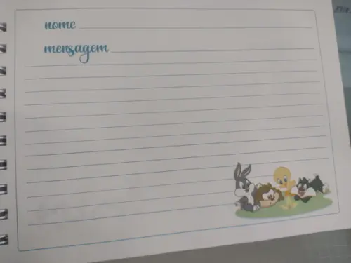 Livro de Assinatura Aniversário Personalizado Looney Tunes