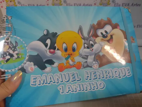Livro de Assinatura Aniversário Personalizado Looney Tunes