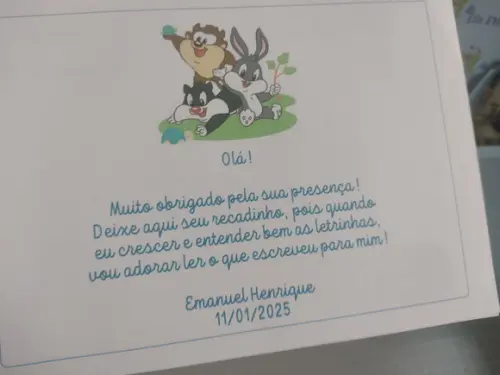 Livro de Assinatura Aniversário Personalizado Looney Tunes