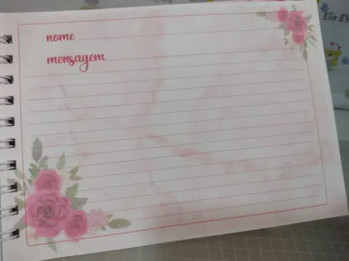 Livro de Assinatura com Folhas Personalizadas 15 Anos Pink