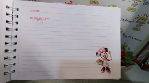 Livro de Assinatura Minnie Confeiteira Holográfico