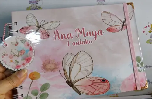 Livro de Assinatura Personalizado Borboletas