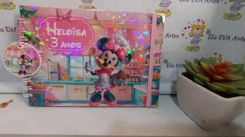 Livro de Assinatura Minnie Confeiteira Holográfico