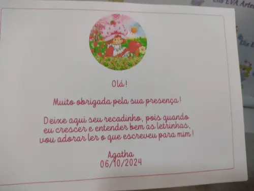 Livro de Assinatura Personalizado Moranguinho