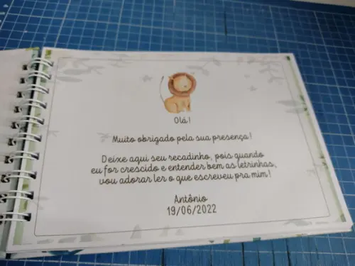 Livro de Assinatura Personalizado Safari c/ Folhas Brancas