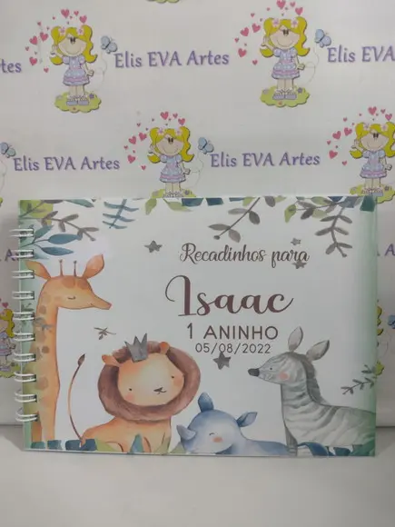 Livro de Assinatura Personalizado Safari c/ Folhas Brancas
