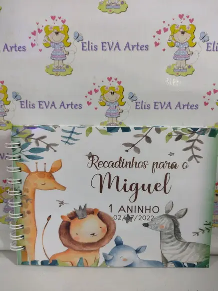 Livro de Assinatura Personalizado Safari c/ Folhas Brancas