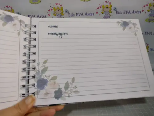 Livro de Assinaturas com Folhas Personalizadas 15 Anos Azul