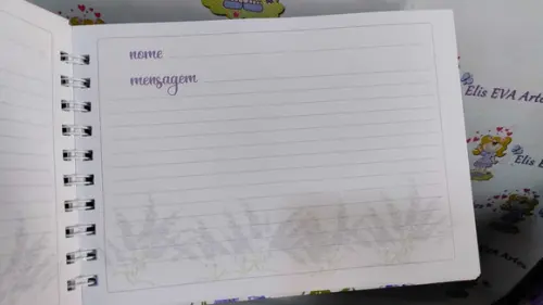 Livro de Assinaturas com Folhas Personalizadas Lavanda
