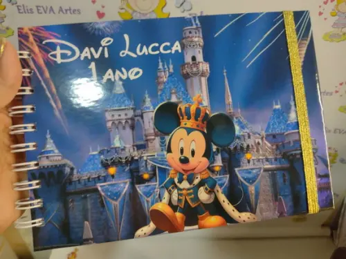 Livro de Assinaturas/mensagens Personalizado Mickey