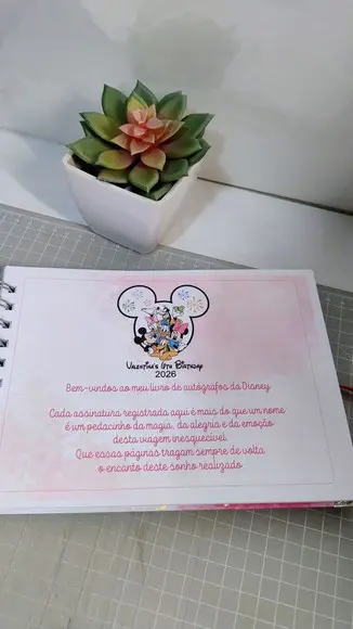 Livro de Autógrafos Personalizado Disney Kit 2 Unidades