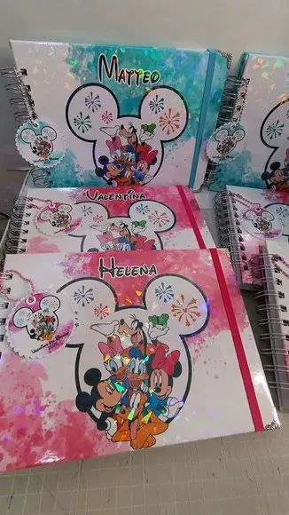Livro de Autógrafos Personalizado Disney Kit 2 Unidades