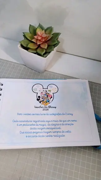 Livro de Autógrafos Personalizado Disney Kit 2 Unidades