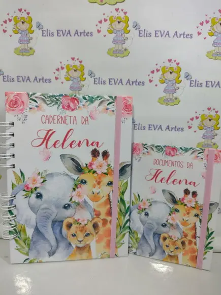 Livro do Bebe e Caderneta Safari Menina + Brinde (porta Doc)