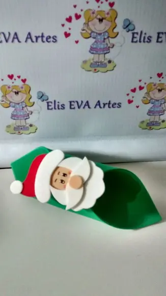 Porta guardanapo natal papai Noel de EVA kit c/20