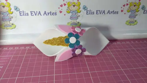 Porta guardanapo Unicornio em eva kit com 20 unidades