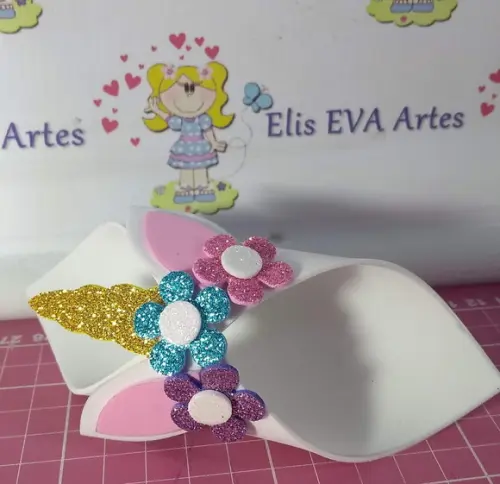 Porta guardanapo Unicornio em eva kit com 20 unidades