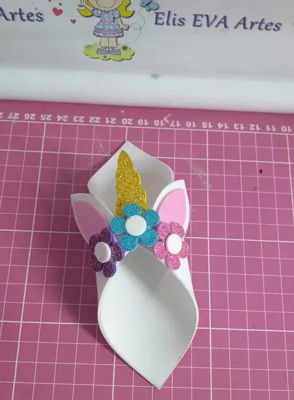 Porta guardanapo Unicornio em eva kit com 20 unidades