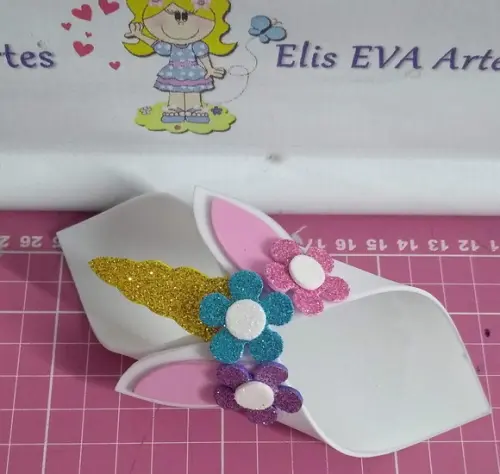 Porta guardanapo Unicornio em eva kit com 20 unidades