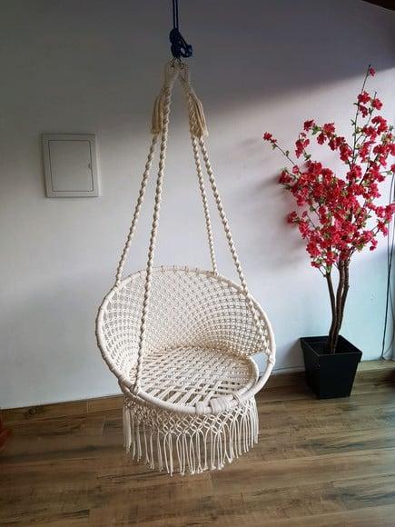 Cadeira Suspensa de Macrame