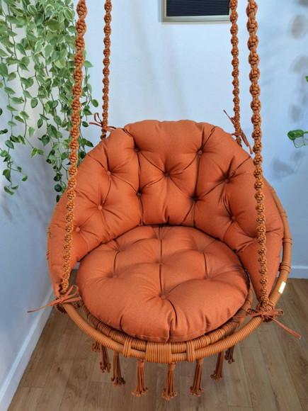 Cadeira Suspensa em Macrame com Almofadas Impermeáveis  balanço