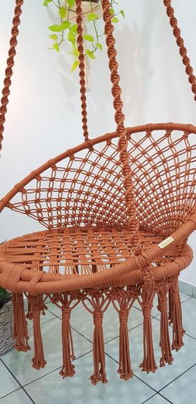 Cadeira Suspensa em Macrame Feita em Corda Náutica