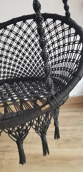 Cadeira Suspensa em Macrame Feita em Corda Náutica
