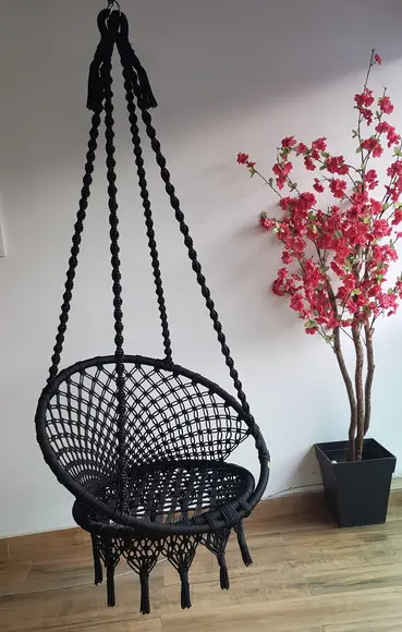 Cadeira Suspensa em Macrame Feita em Corda Náutica