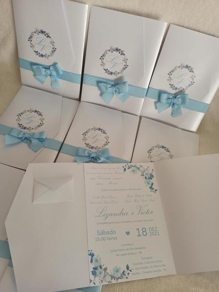 Arquivo Corte Kit Convite Casamento Azul Serenity