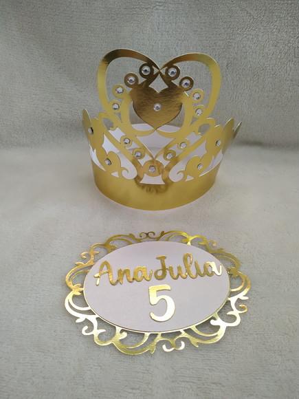 Arquivo Corte Topo de Bolo Coroa de Princesa Camadas