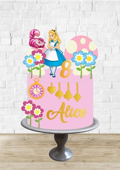 Arquivo de Corte Topo Alice Pais das Maravilhas Flores